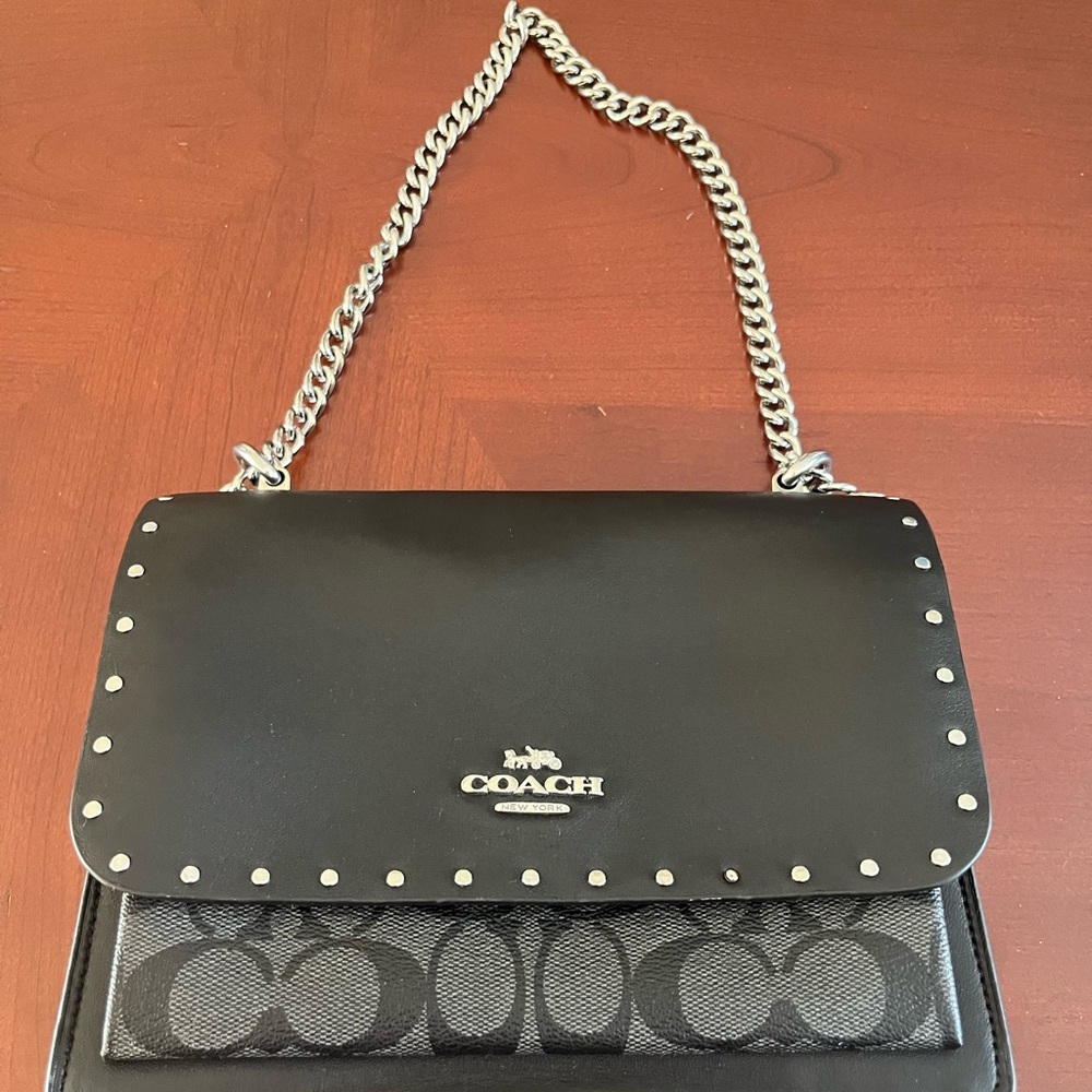 Coach Klare Crossbody Bag in Signature Canvas with Rivets